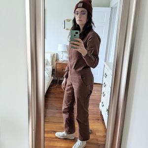 SOLD Wildfang essential coverall long sleeve jumpsuit, xs, sold out brown color